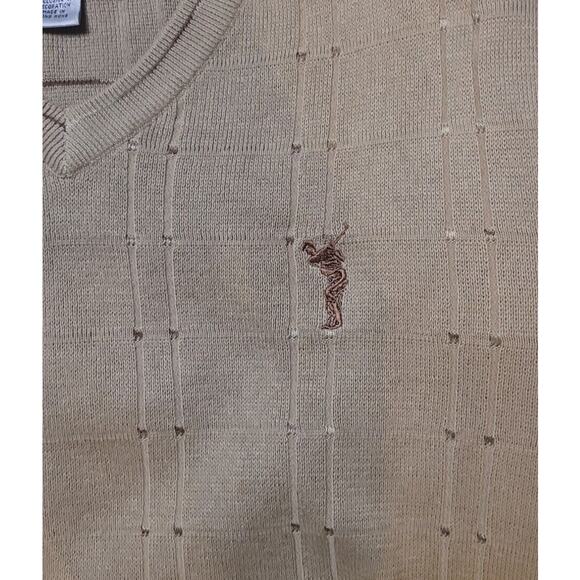 🏌️♂️ VTG Cypress Links Men’s Golf Sweater – Beige Textured Knit V-Neck –Size L - Picture 4 of 7